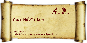 Aba Márton névjegykártya