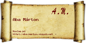 Aba Márton névjegykártya